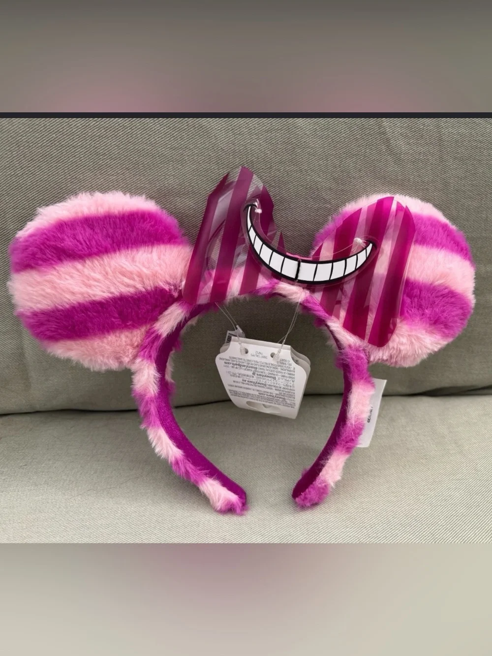 Disney Cheshire Cat Pink Stripe Ears Headband